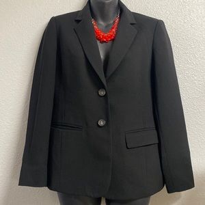 Emma & James a Liz Claiborne Co Black Blazer 4 Petite In Excellent Condition